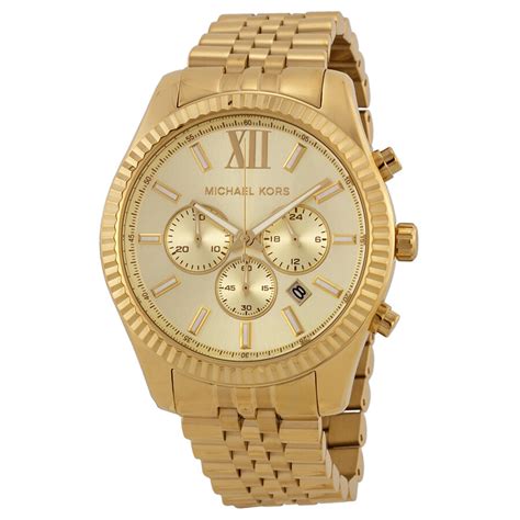 michael kors mens watch date set champange|Michael Kors Watch date change.